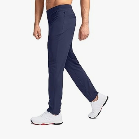 Men's Golf Pants Stretch Sports Pants With Zipper Pockets Slim Fit Size Large - Picture 2 of 13
